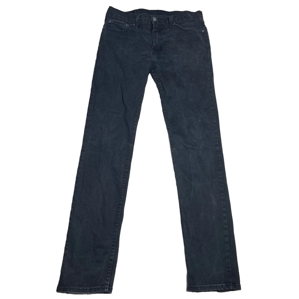 Levi's 511 Men's Jeans 32x34 Black Denim Slim Straight Pockets Mid Rise Cotton